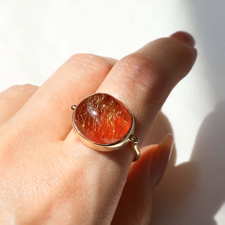 Carnelian × Rutilated Quartz Ring