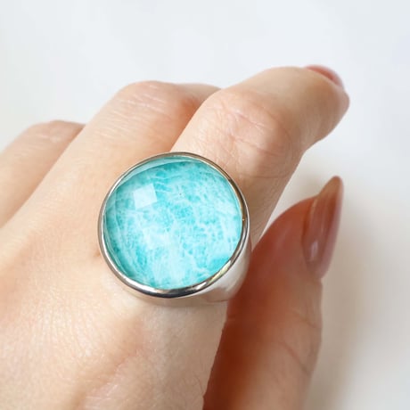 Amazonite × Quartz Ring #16