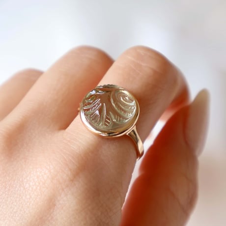 Carving Prasiolite Ring #15