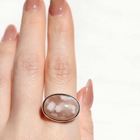 Cherry Blossom Agate Ring #16