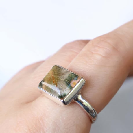 Ocean Jasper × Rutilated Quartz Ring