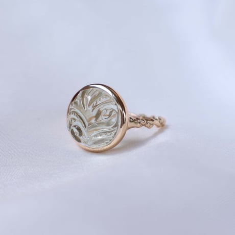 Carving Prasiolite Ring #15