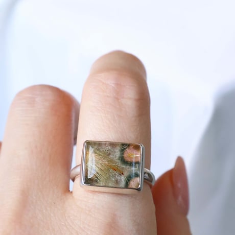 Ocean Jasper × Rutilated Quartz Ring