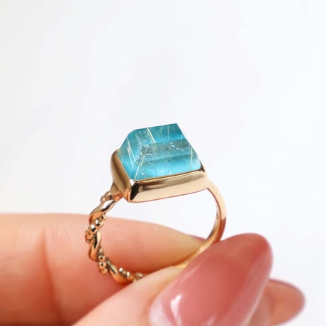 Turquoise × Rutilated Quartz Ring #11