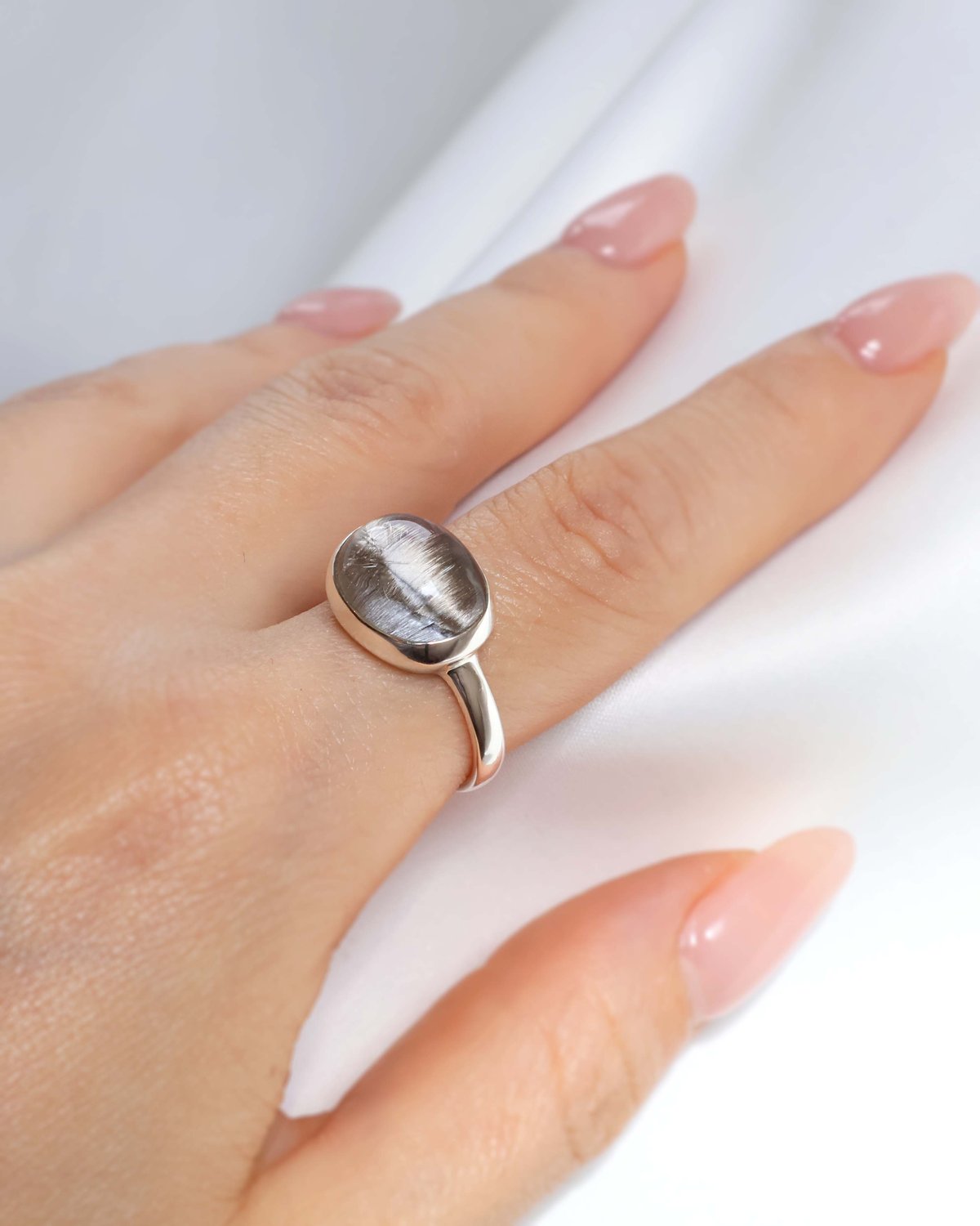 Platinum Rutilated Quartz Ring | AYA KIYOSHIMA