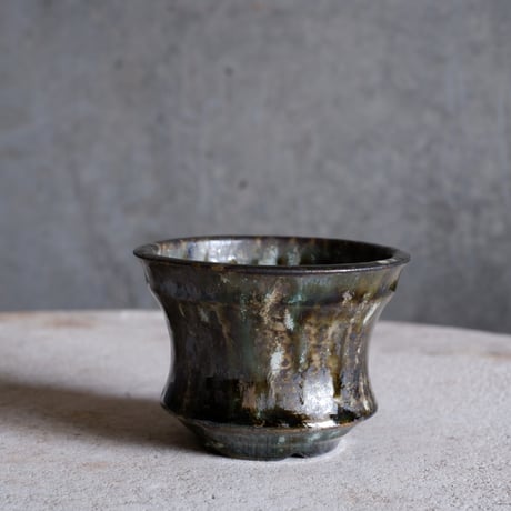 Φ9×h6.5㎝  鉄釉彩pot  H517