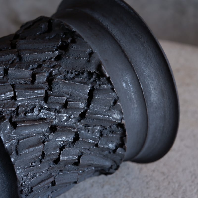 Φ12.5×h13.8㎝ spin pot〔燻〕 G952 | 陶 atelier Soel