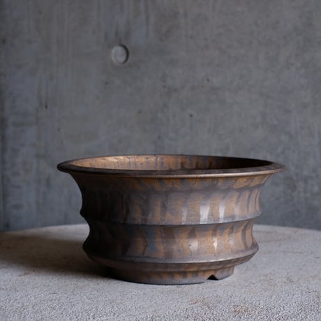 Φ20×h10㎝  bronze鉄彩pot  H428