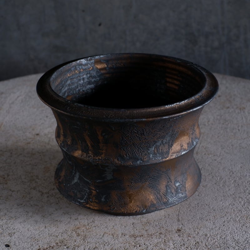 Φ14×h10.5㎝ bronze鉄彩 pot G1004 | 陶 atelier