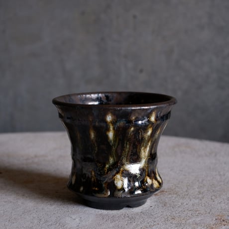 Φ8.7×h7.4㎝  鉄釉彩pot  H501