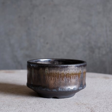 Φ8.5×h5㎝  燻verdigris pot  H514