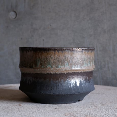 Φ16(in14)×h11㎝  燻verdigris pot  H401