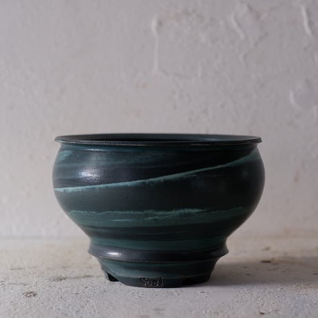 Φ12(in10.5)×h8.5㎝  marble pot　E1156