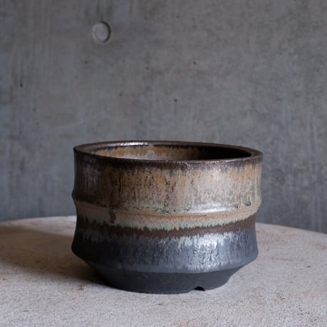Φ16(in14)×h11㎝  燻verdigris pot  H401