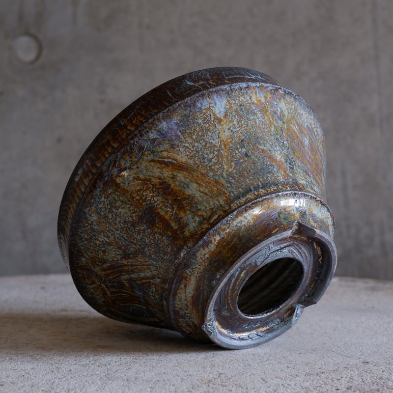 Φ14.2×h8㎝ titan鉄彩 pot G997 | 陶 atelier Soel