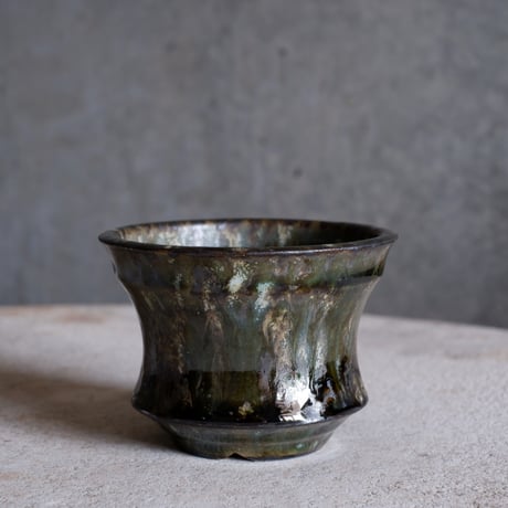 Φ9×h6.5㎝  鉄釉彩pot  H517