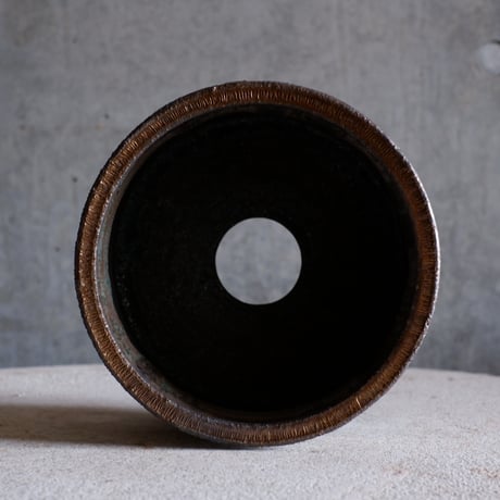 Φ16(in14)×h11㎝  燻verdigris pot  H401