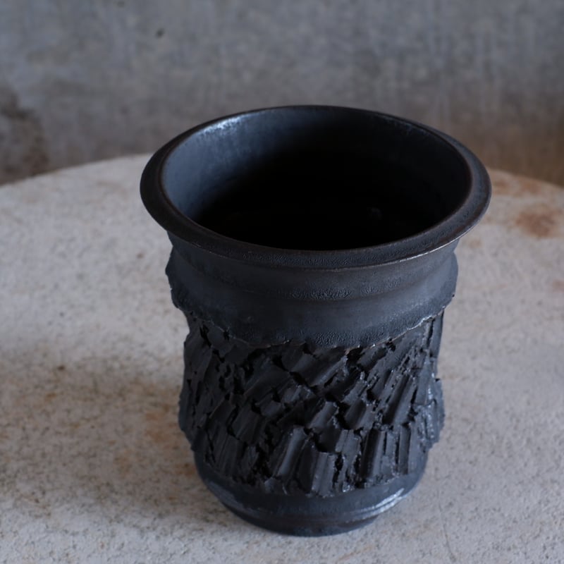 Φ12.5×h13.8㎝ spin pot〔燻〕 G952 | 陶 atelier Soel