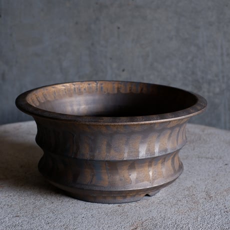 Φ20×h10㎝  bronze鉄彩pot  H428