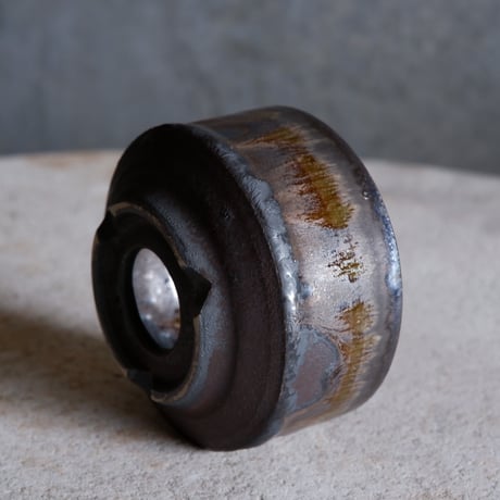 Φ8.5×h5㎝  燻verdigris pot  H514
