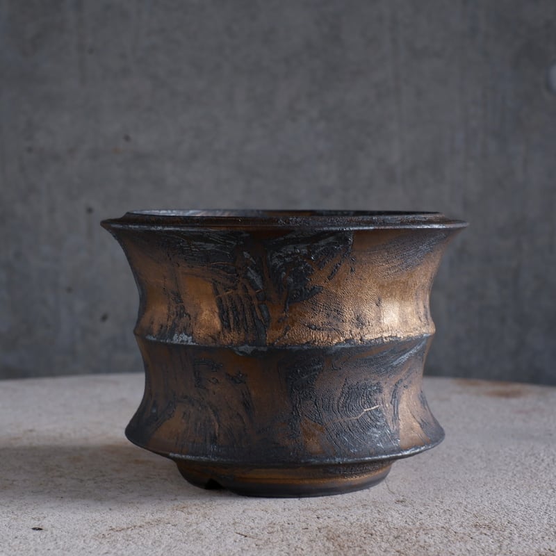 Φ14×h10.5㎝ bronze鉄彩 pot G1004 | 陶 atelier