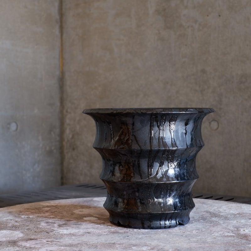 新品・未使用品】大型サイズ陶器鉢｜陶 atelier Soel｜油滴POT