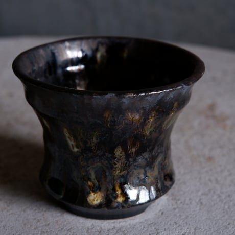 Φ8.7×h7.2㎝  鉄釉彩pot  H502