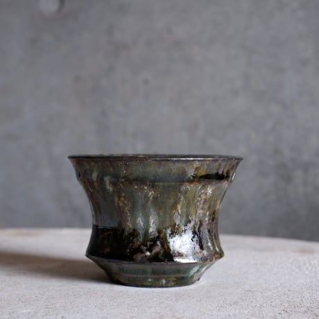 Φ9×h6.5㎝  鉄釉彩pot  H517