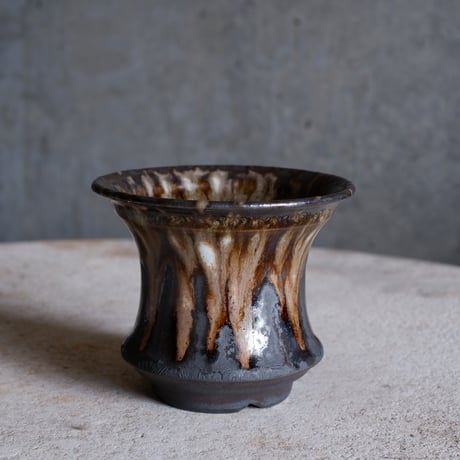 Φ9.5×h8㎝  燻verdigris pot  H508