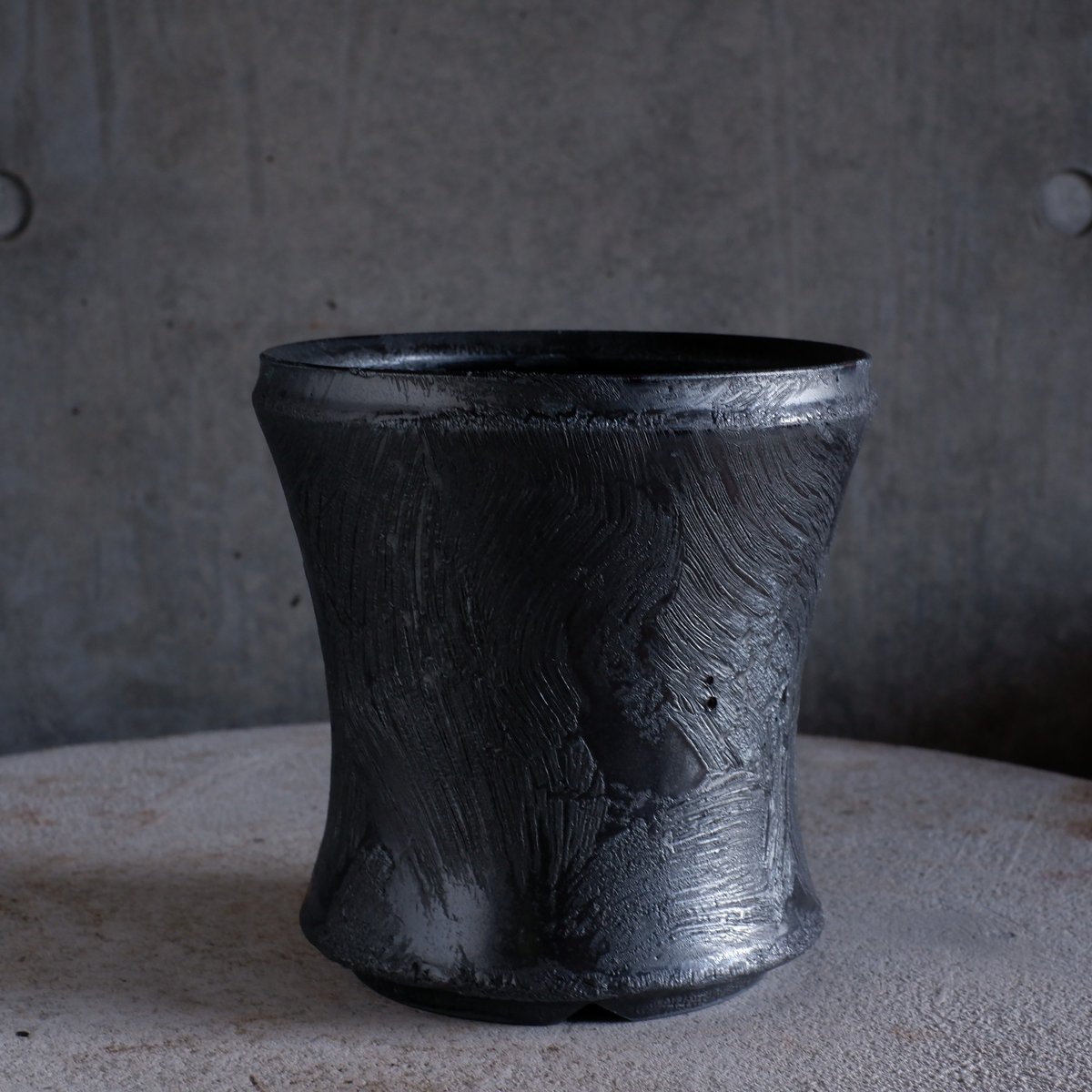 Φ16×h16.5㎝ black鉄彩 pot H9 | 陶 atelier Soel
