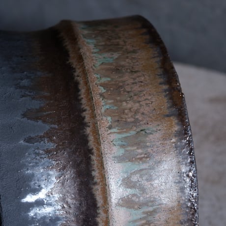 Φ16(in14)×h11㎝  燻verdigris pot  H401