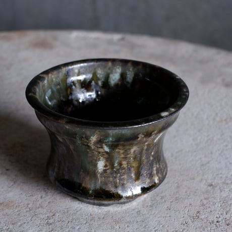 Φ9×h6.5㎝  鉄釉彩pot  H517