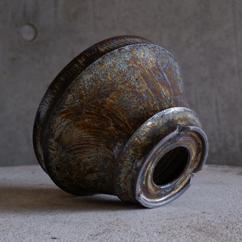Φ14.8×h9.3㎝ titan鉄彩 pot G996 | 陶 atelier Soel