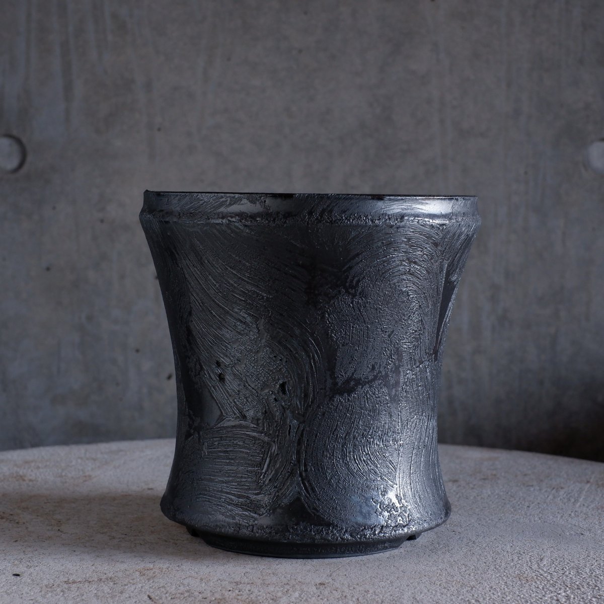 Φ16×h16.5㎝ black鉄彩 pot H9 | 陶 atelier Soel