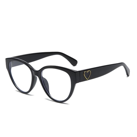 EYEAH-1004202  韓国ファッション 大きなハートの ロマンチック メガネ ユニセックス 黒縁メガネ キャットアイ 樹脂 メガネ 通販