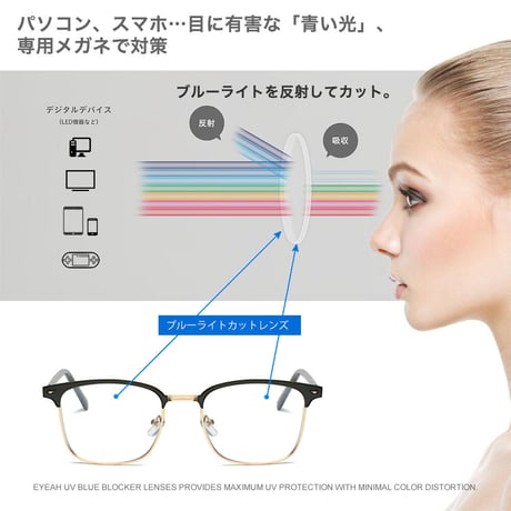 EYEAH-1004365  アーバン ソフィスティケート コンテンポラリー メガネ ユニセックス ブルーライトカット ブロウバー型 ファッションアイテム パソコン用メガネ  メガネ 通販