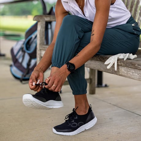 <OOFOS>Women's OOmg Sport Lace /White/Black/200076