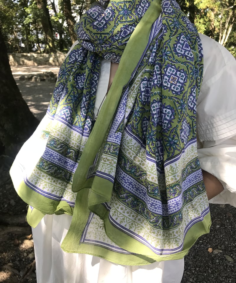 大人気新作 インド】「ANOKHI」ブロックプリントストール | WEEKEND SUN 小物