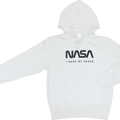【特価品】NASA公認パーカー(ホワイト)/JERZEES/ロゴタイプ(ワーム)