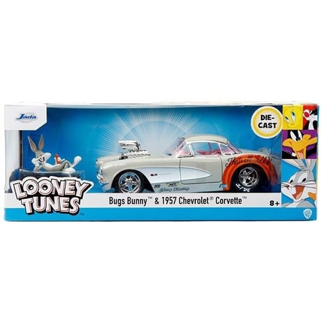 1:24 LOONEY TUNES 1957 CHEVY CORVETTE w/ BUGS BUNNY