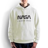 【特価品】NASA公認パーカー(ホワイト)/JERZEES/ロゴタイプ(ワーム)
