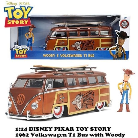 1:24 TOY STORY 1962 VOLKSWAGEN T1 BUS w/ WODDY