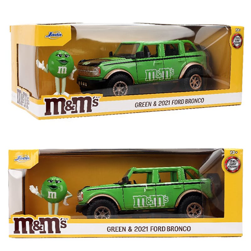1:24 M&M'S 2021 FORD BRONCO w/ GREEN FIGURE | ア