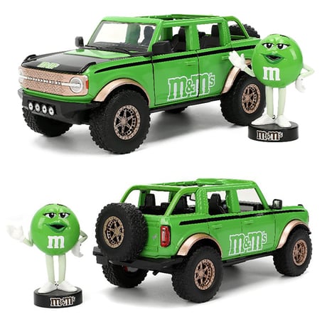 1:24 M&M'S 2021 FORD BRONCO w/ GREEN FIGURE