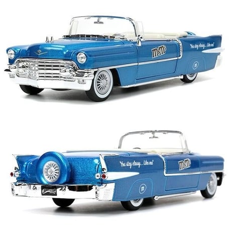 1:24 M&M'S 1956 CADILLAC ELDORADO w/BLUE FIGURE