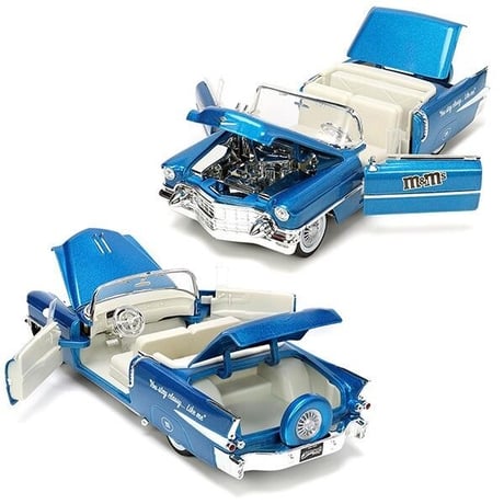 1:24 M&M'S 1956 CADILLAC ELDORADO w/BLUE FIGURE