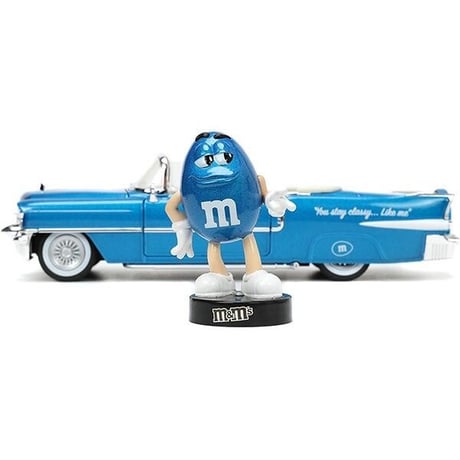 1:24 M&M'S 1956 CADILLAC ELDORADO w/BLUE FIGURE