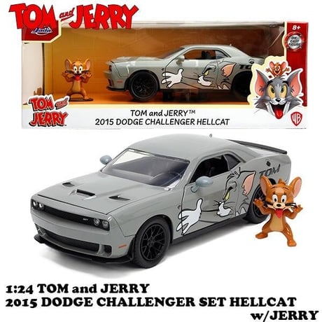 1:24 TOM & JERRY 2015 DODGE CHALLENGER SRT8 HELLCAT w/JERRY