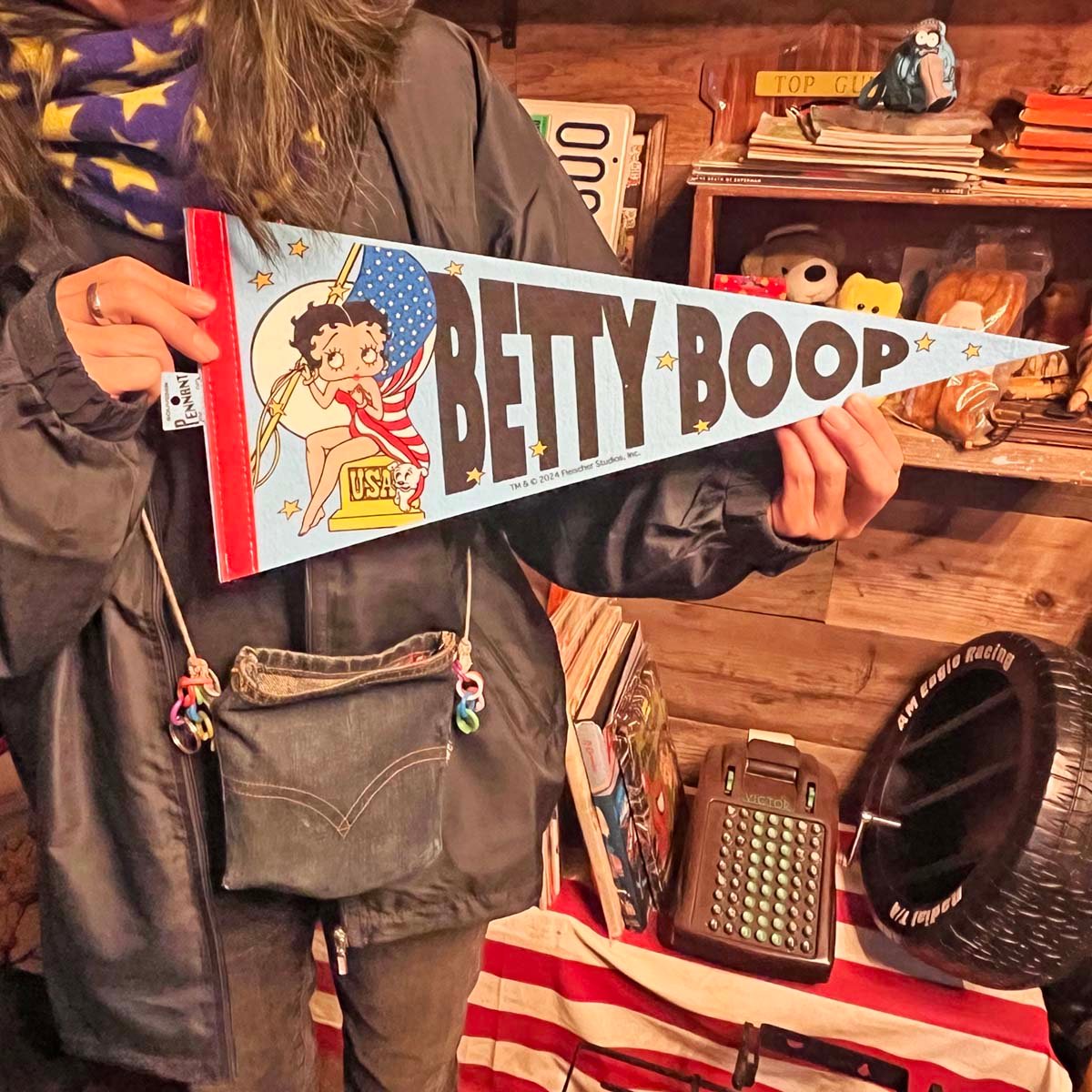 BETTYBOOP　ハイビスカス柄　上下セット　レトロ Betty Boop × Harley Davidson / Vintage Bootleg,