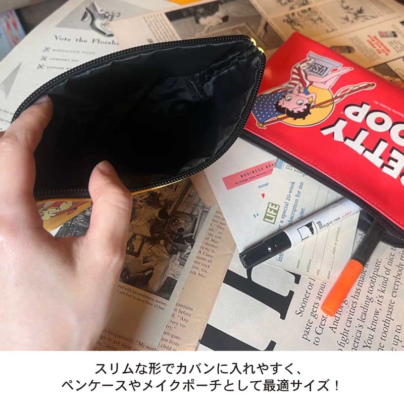 スクエア ポーチ GARFIELD & BETTY BOOP | アメリカン雑貨LAX